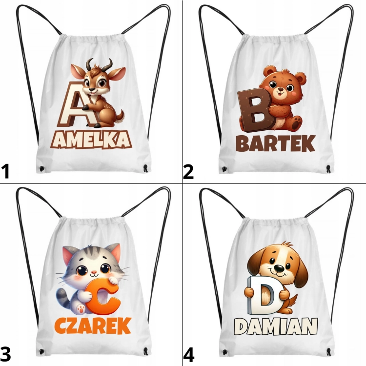 WOREK-NA-BUTY-LACZKI-DZIEN-DZIECKA-PREZENT-TWOJE-IMIE-ZWIERZETA-A-Z-42x34-EAN-GTIN-5060244893870.jpeg